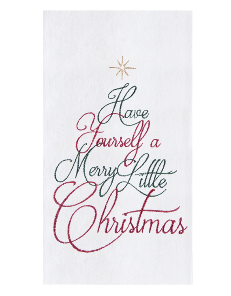 C and F Home Holiday Dish Towel Merry Little Christmas, floursack