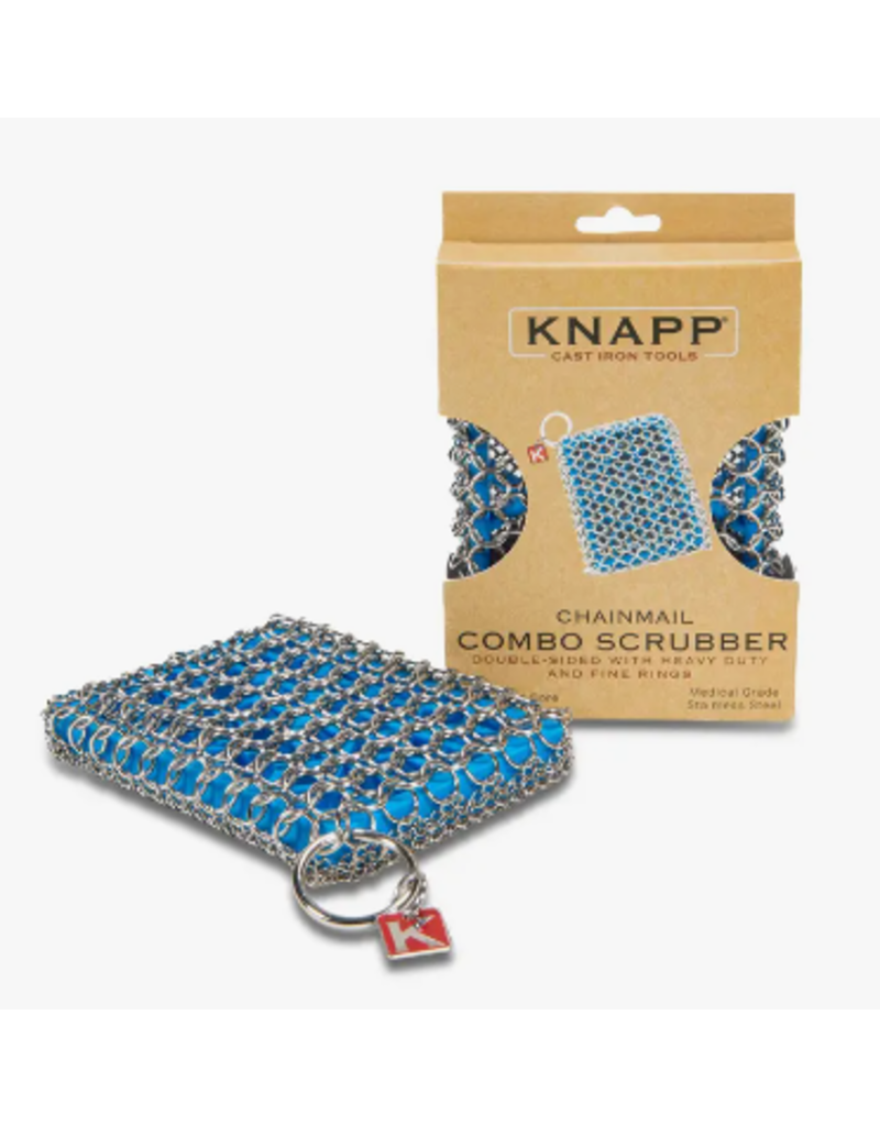 Chainmail Combo Scrubber with Silicone, blue
