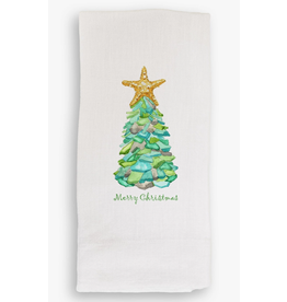 Holiday Towel, Sea Glass Christmas Tree