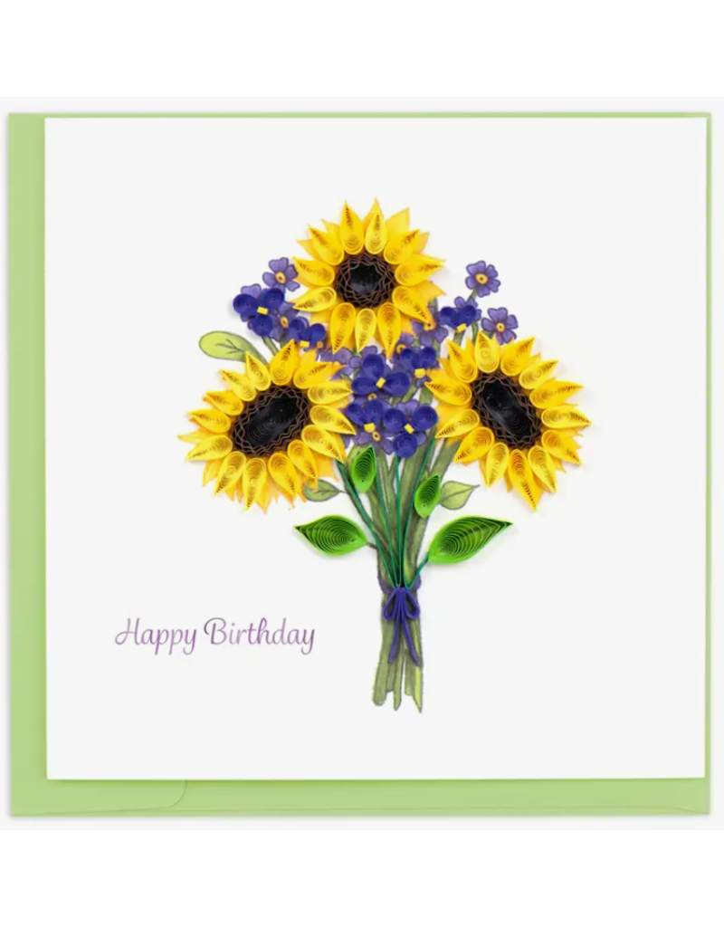 Quilling Card Greeting Card, Quill - Birthday, Sunflower Bouquet, 6x6*