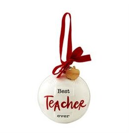 Mudpie Holiday Ornament, Best Teacher