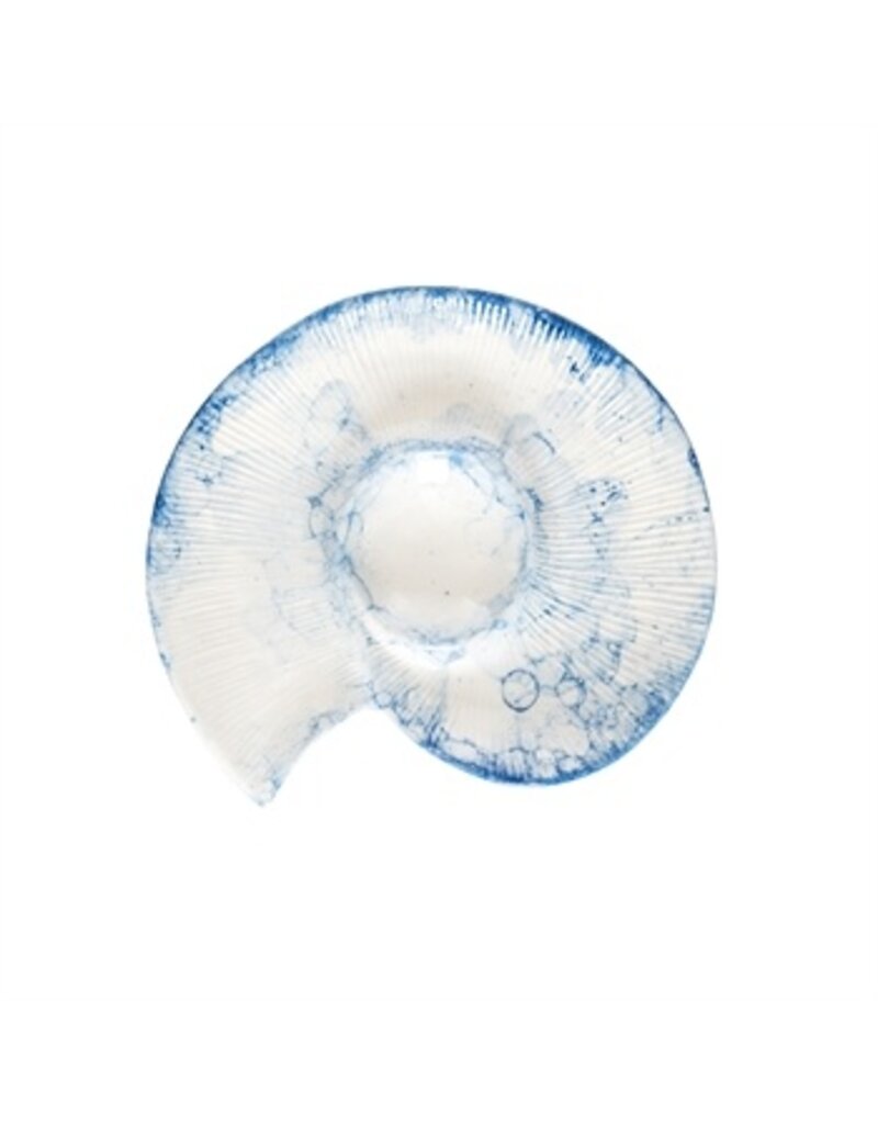 Beachcombers Blue SNAIL Shell Plate, round