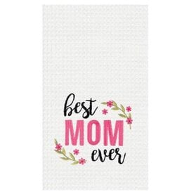 C and F Home Mothers Day Towel, Best Mom Ever, waffle weave