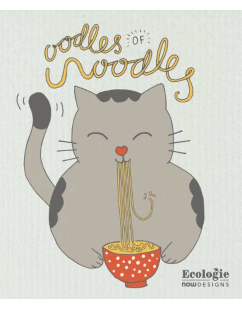 Now Designs Swedish Dish Cloth Oodles of Noodles Cat now