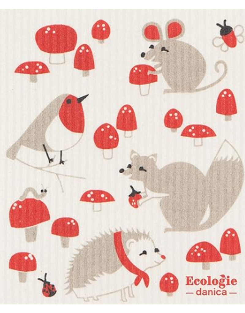 Now Designs Swedish Dish Cloth Toadstool Time, with animals now