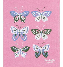 Now Designs Swedish Dish Cloth Flutter Butterflies PINK now
