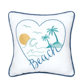 C and F Home Pillow, Beach Heart disc