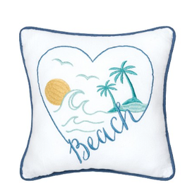 C and F Home Pillow, Beach Heart