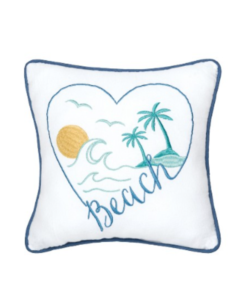 C and F Home Pillow, Beach Heart disc