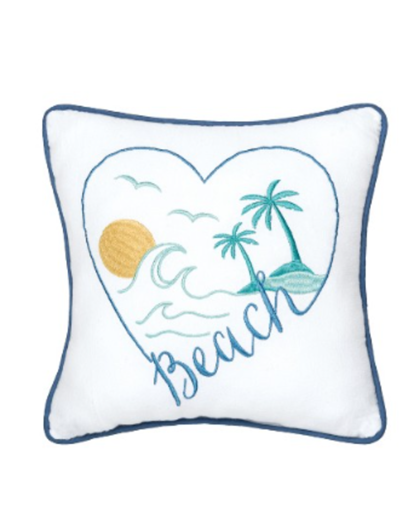 C and F Home Pillow, Beach Heart