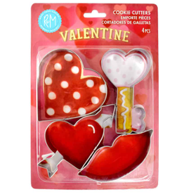 R&M International R&M Valentine Stainless Cookie Cutters, Set of 4