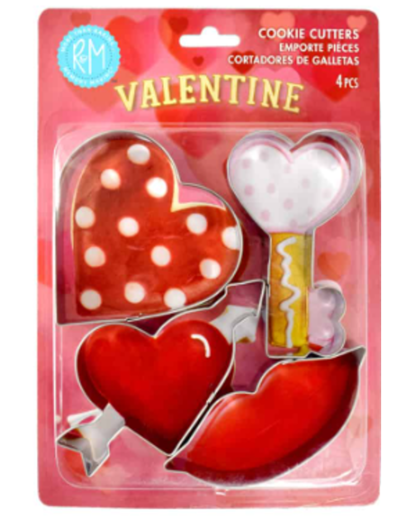 R&M International R&M Valentine Stainless Cookie Cutters, Set of 4