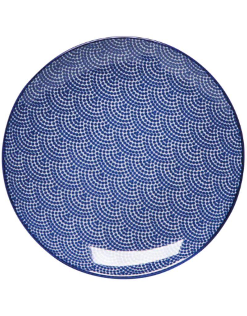 Now Designs Appetizer Plate, Blue Waves, 6"