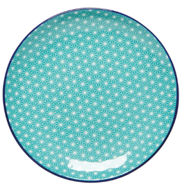 Now Designs Appetizer Plate, Aqua Stars, 6"