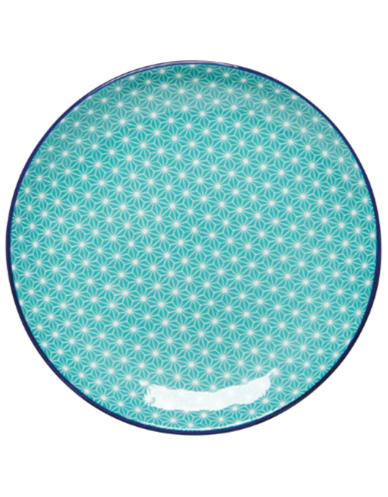 Now Designs Appetizer Plate, Aqua Stars, 6"