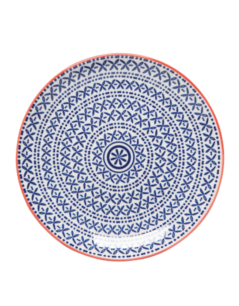 Now Designs Appetizer Plate, Blue Cross, 6"