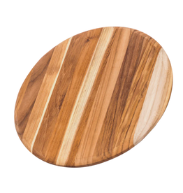TeakHaus ROUNDED EDGE ROUND CUTTING BOARD, Teakwood 13" disc