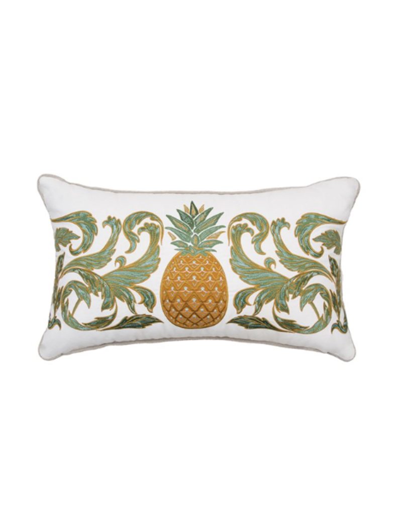 C and F Home Pillow, Pineapple Acanthus Indoor/Outdoor Lumbar, 12x21