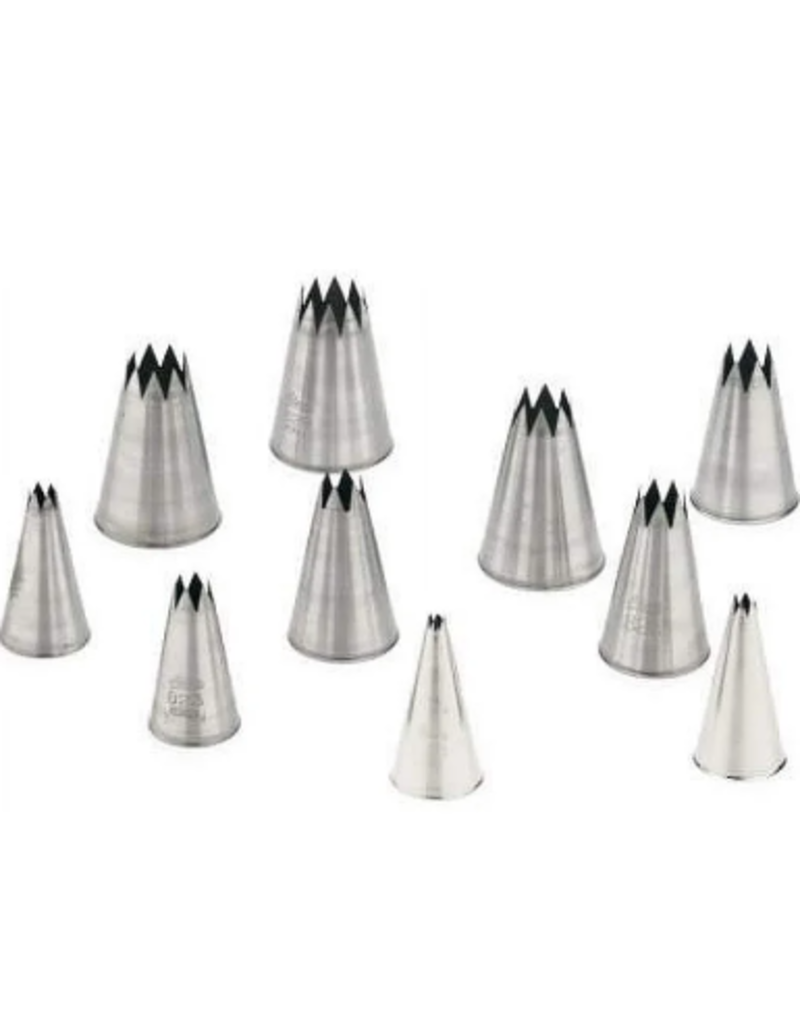 Harold Imports Ateco STAR Pastry Tips, Set of 10 Varied Sizes