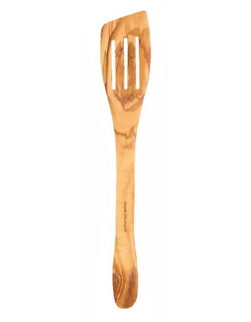 Pacific Merchants Olivewood SLOTTED Curved Spatula, 13"