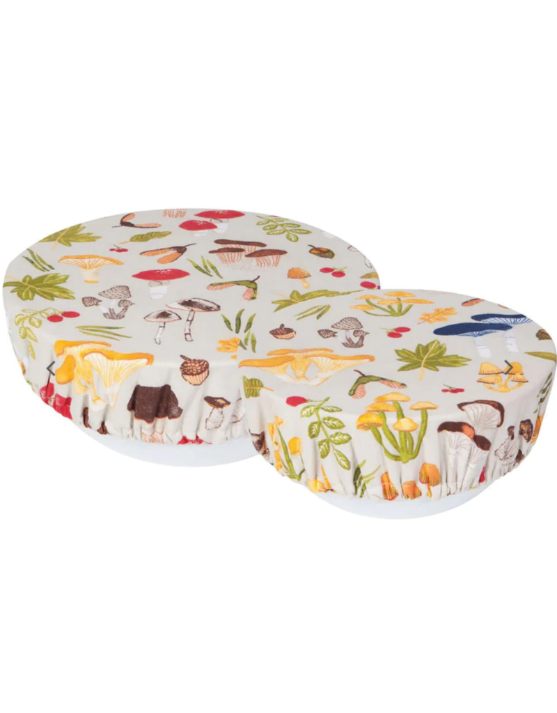 Now Designs Save-It Reusable Bowl Covers, Mushrooms, Set of 2