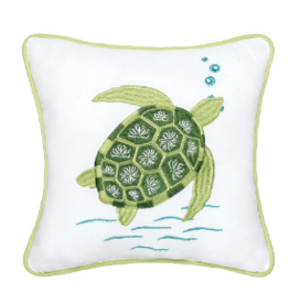 C and F Home Pillow, Green Turtle