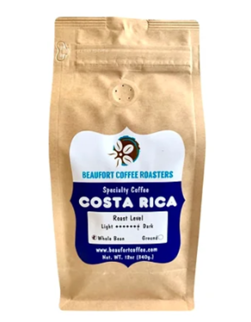 Beaufort Coffee Costa Rica, Dark Roast, Whole Bean 12oz