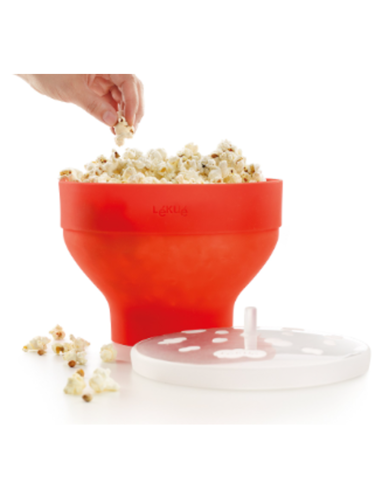 Lekue Collapsible Microwave Popcorn Maker, red