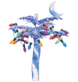 C and F Home Ornament, Blue  South Carolina Palmetto with Lights