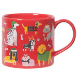 Now Designs Holiday Yule Dogs Mug in a Box, red