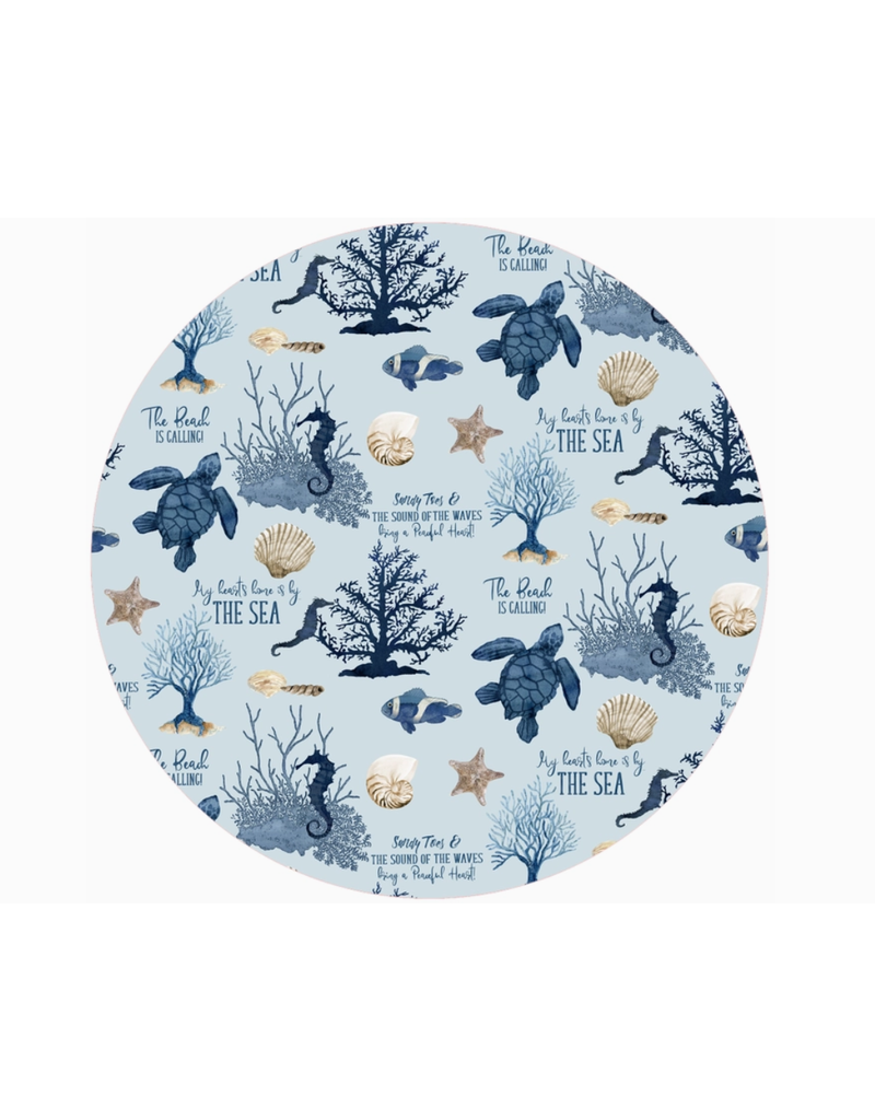 Andreas Silicone Jar Opener, By THE SEA, Coral & Turtles, Blue