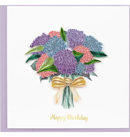 Quilling Card Greeting Card, Quill - Birthday, PURPLE Hydrangea, 6x6