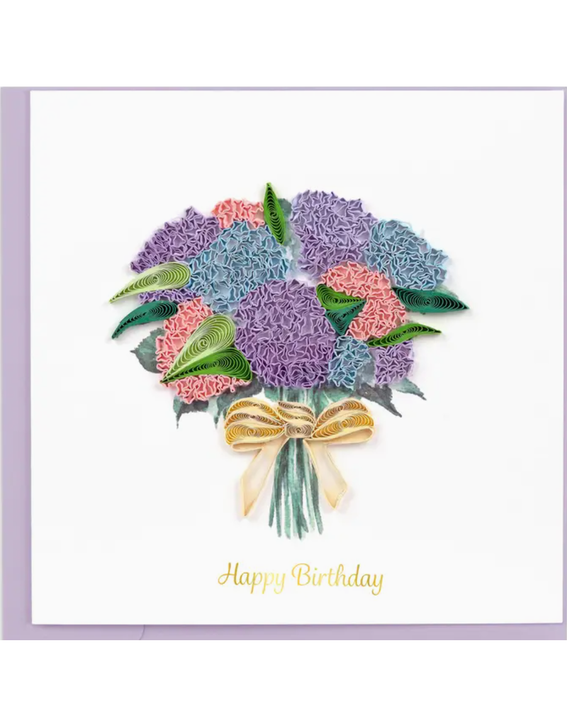 Quilling Card Greeting Card, Quill - Birthday, PURPLE Hydrangea, 6x6