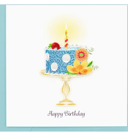 Quilling Card Greeting Card, Quill - Birthday, Blue Cake, 6x6