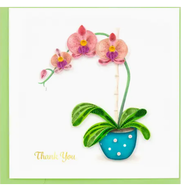 Quilling Card Greeting Card, Quill - Thank You, Orchid, 6x6