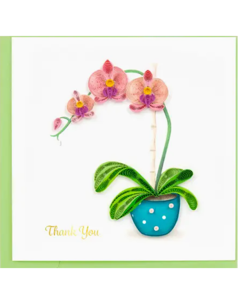 Quilling Card Greeting Card, Quill - Thank You, Orchid, 6x6