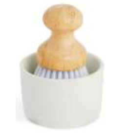 Core Home Bamboo Palm Brush with Ceramic Holder