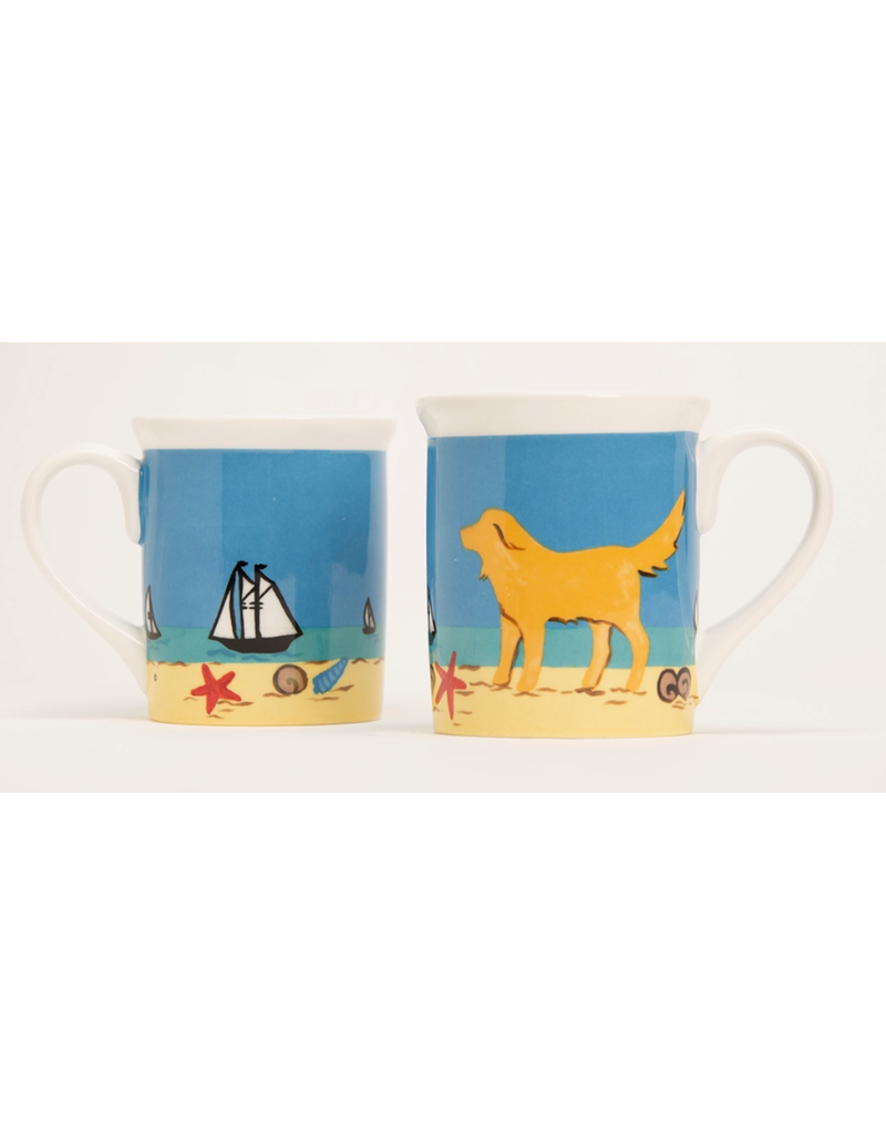 Shard at Home Yellow Dog on Beach Mug, 14oz disc