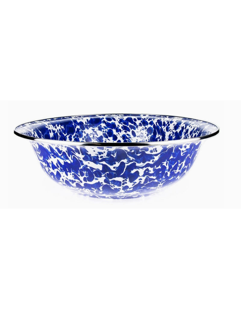 Golden Rabbit Cobalt Blue Swirl BOWL, 13.5", Enamelware