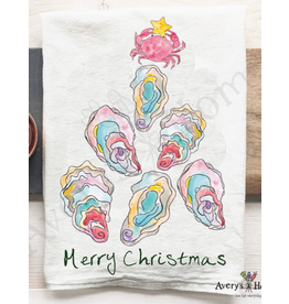 Holiday Dish Towel, Oyster Xmas Tree