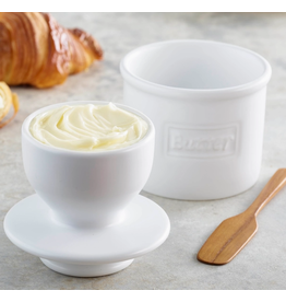 Butter Bell Butter Crock, Cafe Retro Matte White ciw