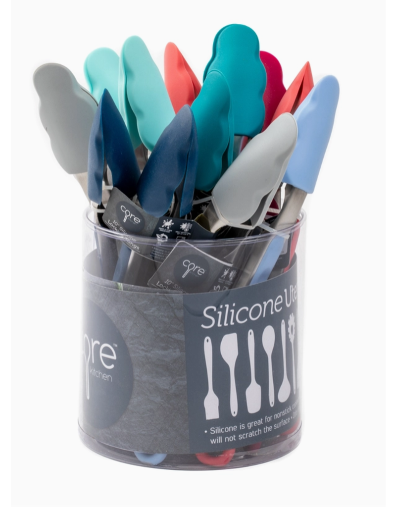 Core Home Silicone Tip Locking Tongs, 10"/12