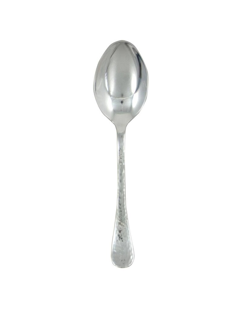 Ginkgo Serving Spoon, Lafayette, 18/0 hammered stainless