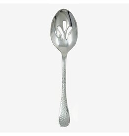 Ginkgo Slotted Serving Spoon, Lafayette, 18/0 hammered stainless