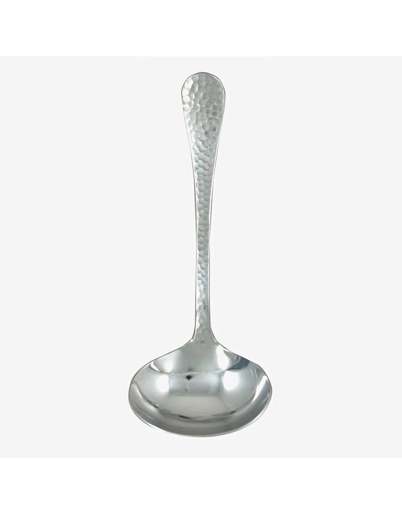 Ginkgo Serving/Sauce Ladle, Lafayette, 18/0 hammered stainless, 7"