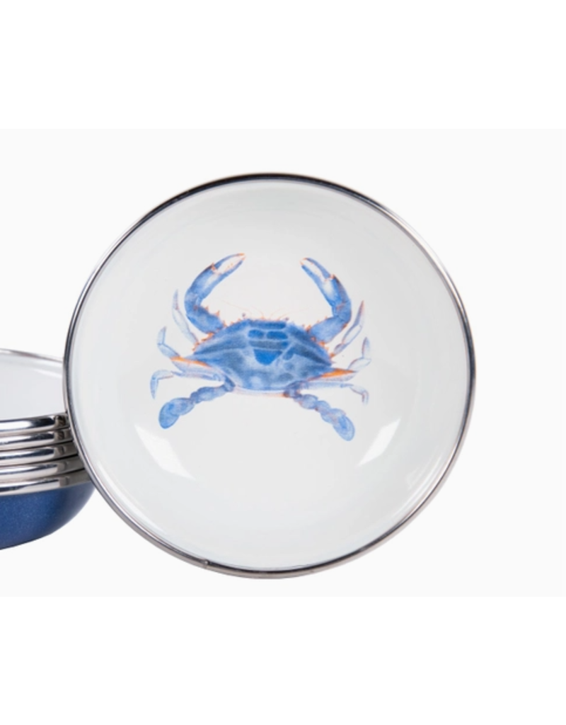 Golden Rabbit Blue Crab Tasting Dish, 4", Enamelware