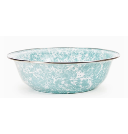 Golden Rabbit Sea Glass Blue BOWL, 13.5", Enamelware