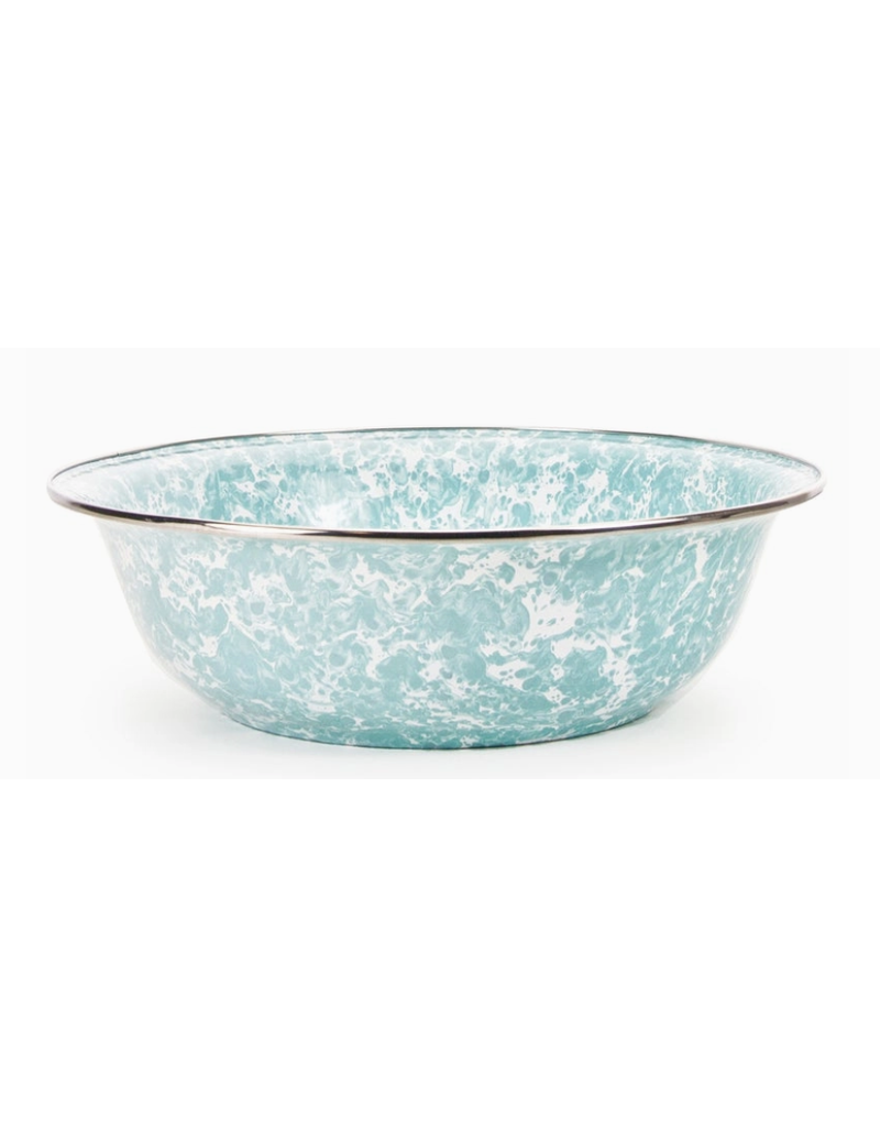 Golden Rabbit Sea Glass Blue BOWL, 13.5", Enamelware