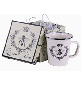 Golden Rabbit Queen Bee Mug in Box, Enamelware