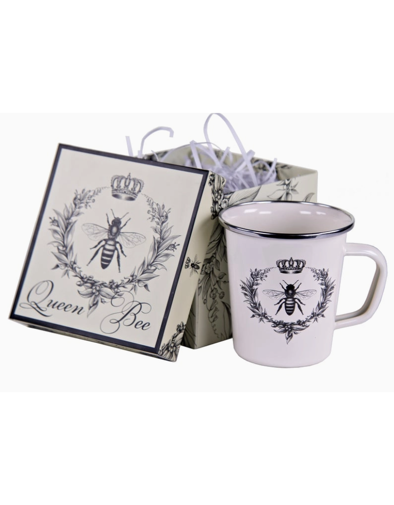 Golden Rabbit Queen Bee Mug Gift Box, Enamelware